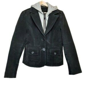 SUZY SHIER Genuine Suede Leather Black Jacket Sz M